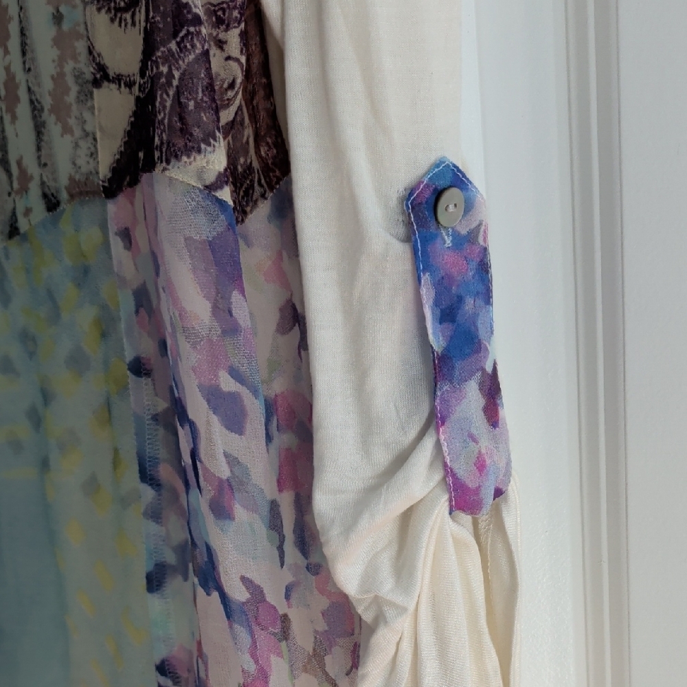 Multicolor Patchwork Women's Blouse - Picture 6 of 8